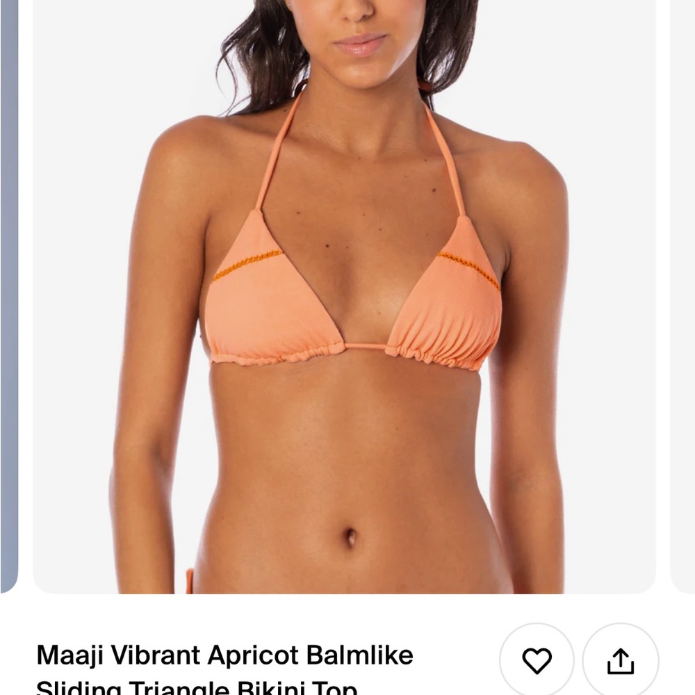 Maaji Orange Bikini Top with Classic Triangle Design